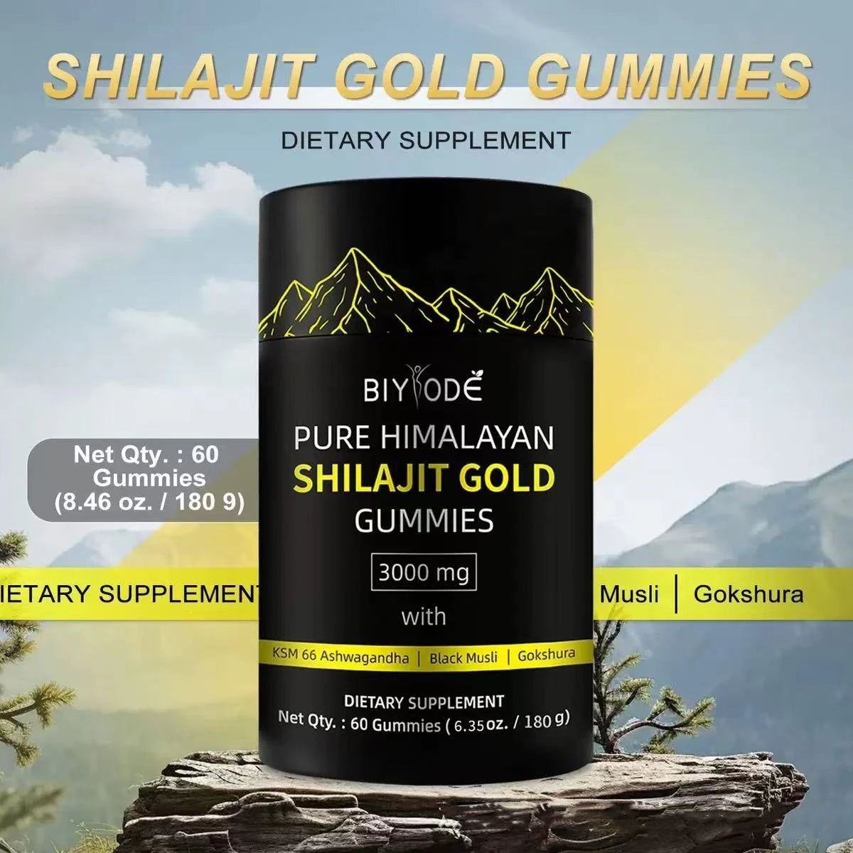 Health Care Pure OEM Himalayan Shilajit Resin Gold Gummies 3000mg