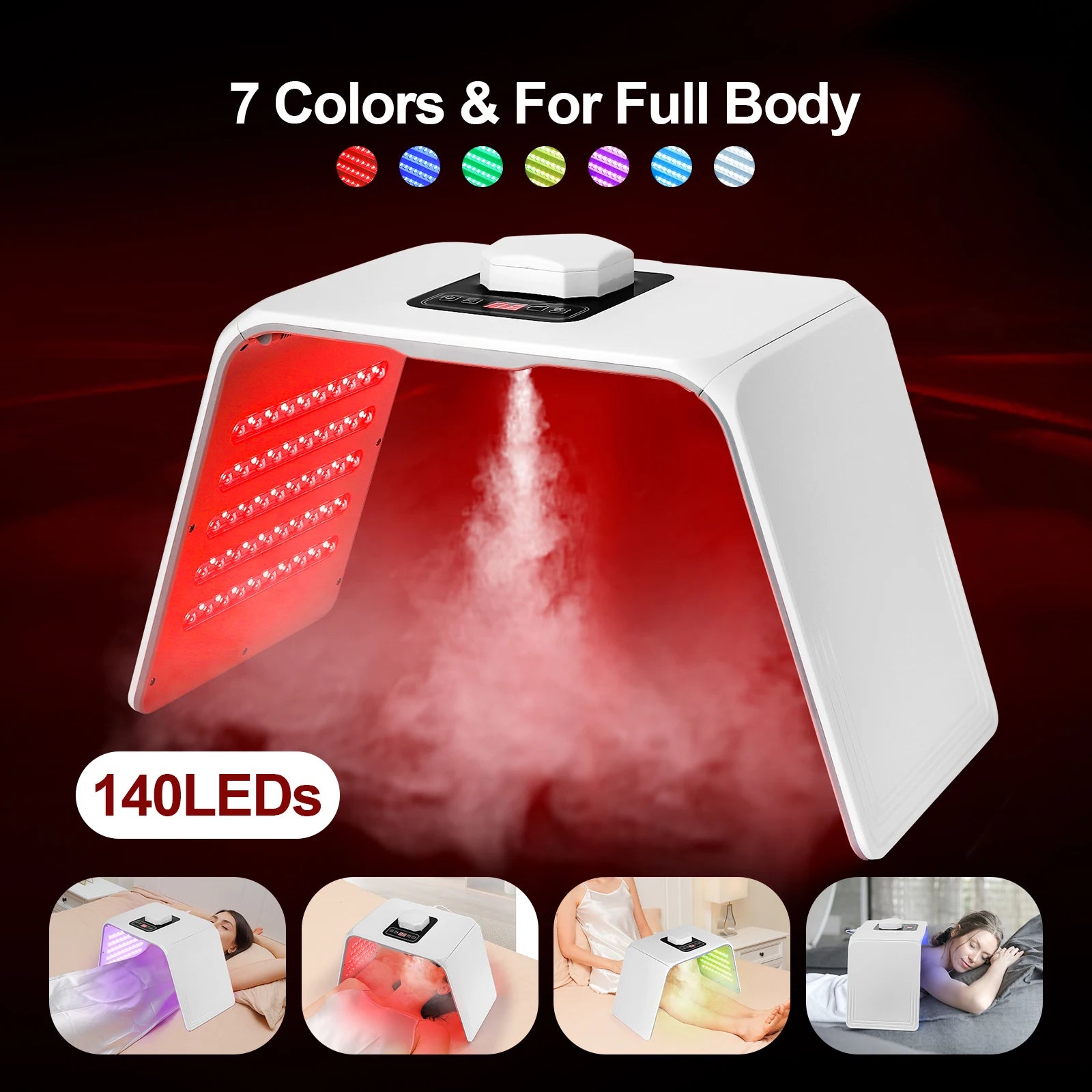 7 Colors LED Photon Machine With Nano Spray Beauty Salon Home Use Face Body LED Mask PDT Machine Skin Hydrating SPA Skin Care